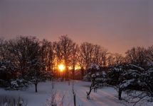 winter sonnen untergang